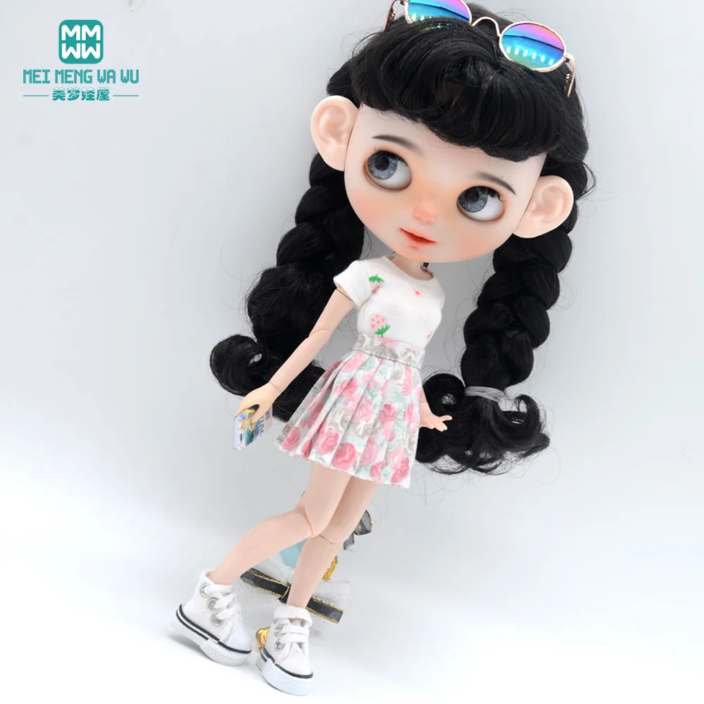 Blyth Puppenkleidung, modischer dreiteiliger lila Woll-Cardigan für Spielzeug, Azone OB23 OB24 Puppenzubehör – Detail 32