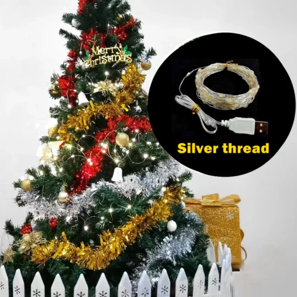 5M 10M 20M USB LED String Lights DC 5V Silver Wire Garland Light Waterproof Fairy Lights Christmas Wedding Party Decoration decorative lights led string lights led fairy lights string lights