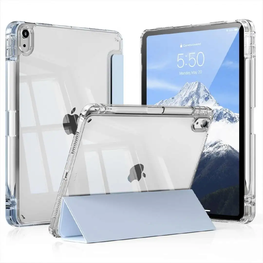 Sleek Transparent iPad Case with Pencil Holder