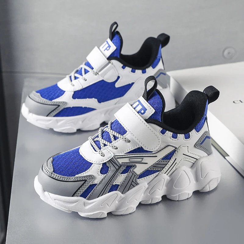 

Детские Модные беговые кроссовки для мальчиков, новая весенняя сетчатая Повседневная прогулочная обувь, Детская уличная дышащая удобная женская спортивная обувь