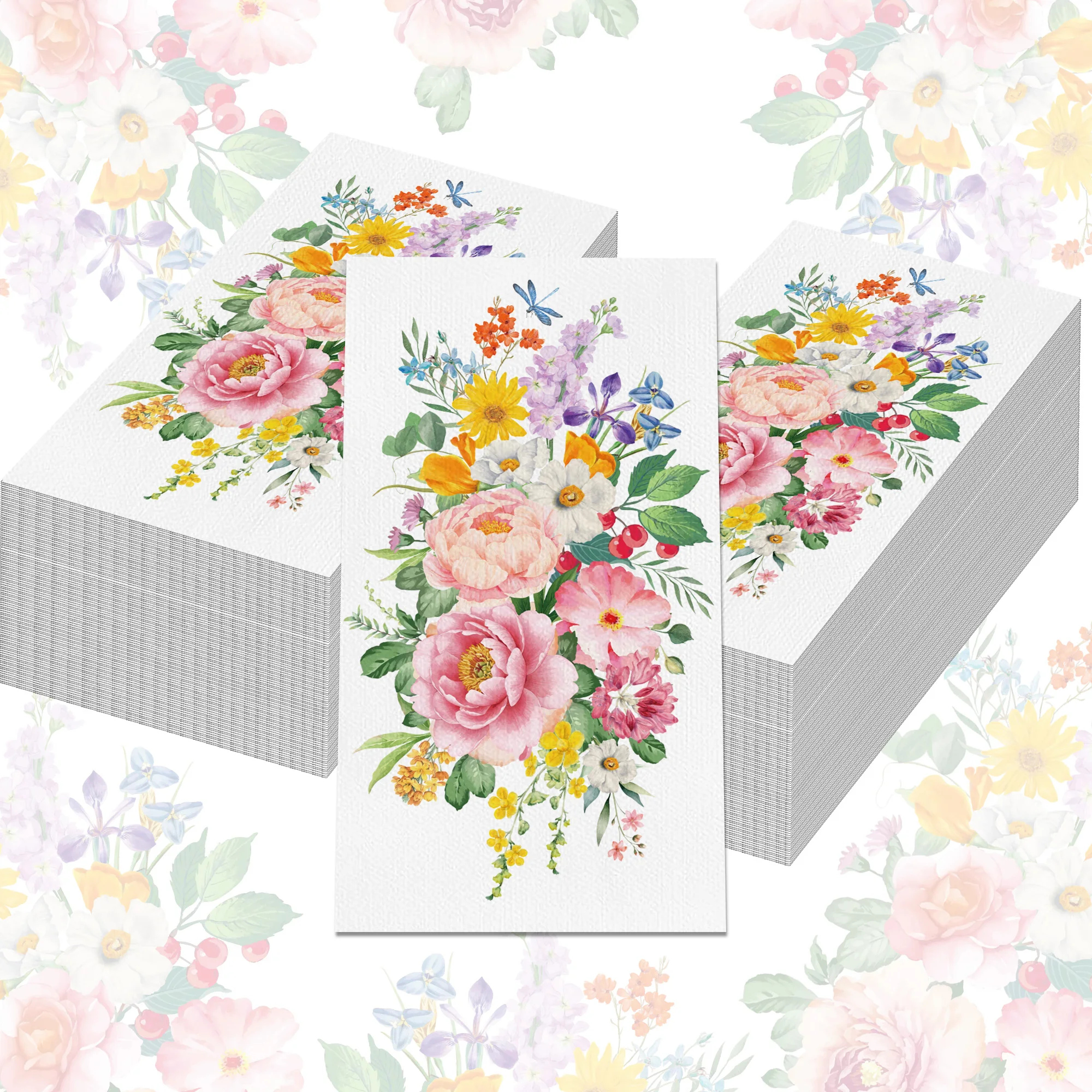 20/40 Stück Frühlingsblumen-Servietten, Einweg-Tischservietten, Papier-Tücher für Hochzeit, Geburtstag, Dekoration, Partyzubehör – Detail 40