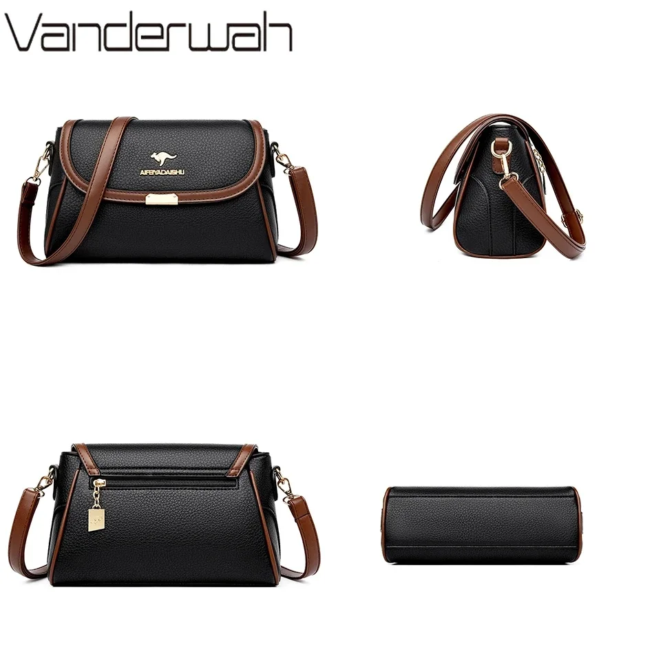 Solid Color High Quality Leather Small Shoulder Bagsfor Women 2024 New Messenger Bags with StrapDesigner Crossbody Bag Sac AMain 5