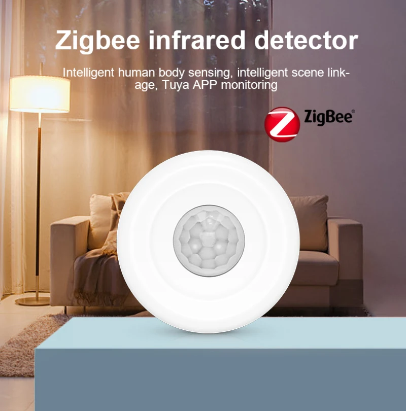 

CoRui Tuya Smart Zigbee Sensor Ceiling Infrared Motion Sensor Human Infrared Motion Detector Anti-theft Work With Smart Life