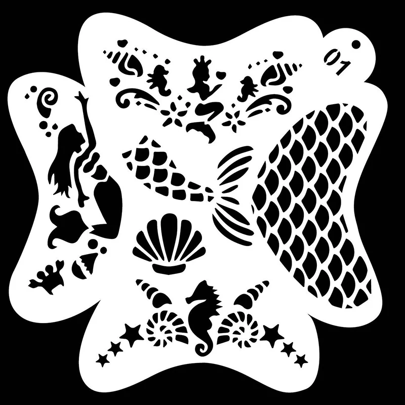 Face painting template 10pcs children face painting washable body face tattoo spray DIY template