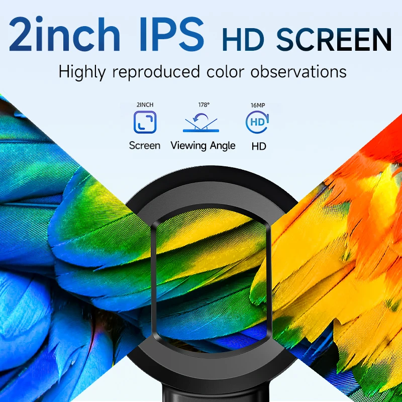 아이용 포켓 확대경 카메라, 100X HD 디지털 돋보기, 2 인치 IPS 스크린, 동전 PCB 측정, 흰색 자외선, USB 현미경