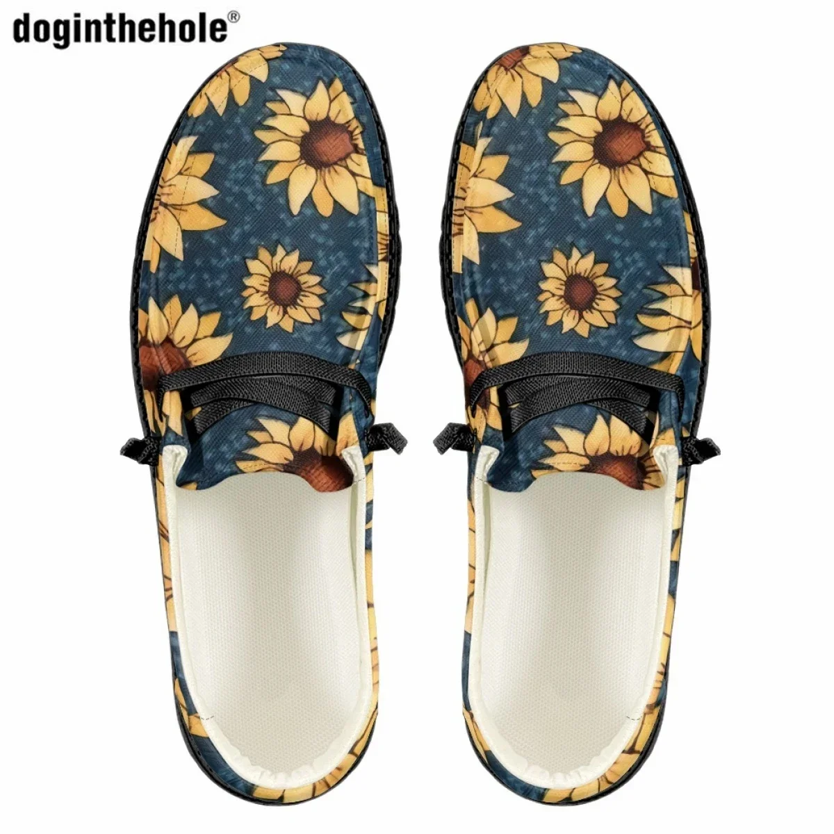 Summer Casual Flat Shoes Slip On Dude Shoes Sunflower Design Men Loafers Popular Exquisite Gentleman Business Shoes