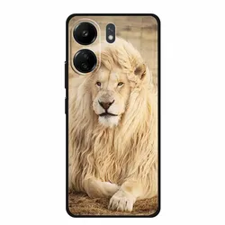 Animal Design Soft Silicone Phone Case - Vivid Wolf and Lion Print TPU Cover for -Redmi 13C 4g Global (G08.CH.357)