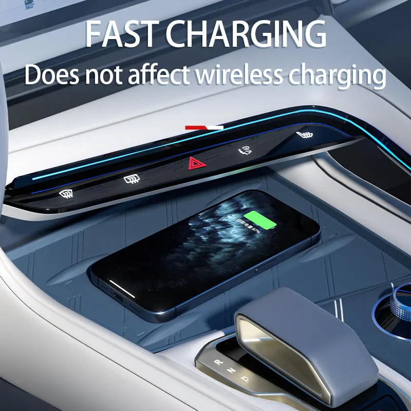 For ZEEKR 001 Silicone pad for central control Wireless charging silicone pad Car interior accessories wireless charging pad