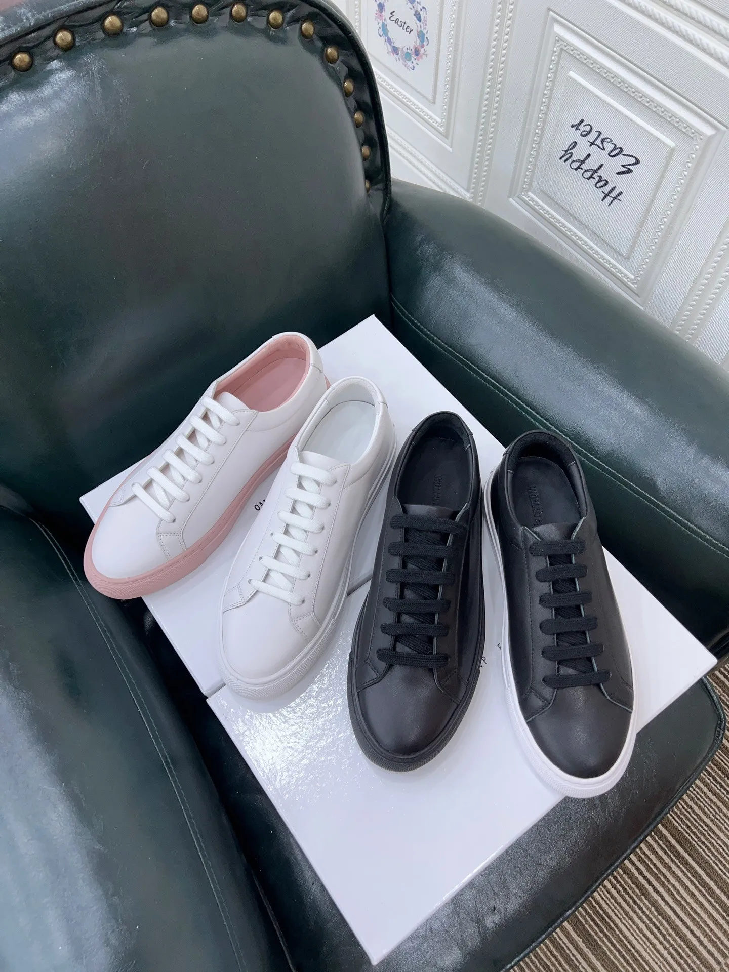 

New fashion versatile leather casual shoes men's autumn breathable lace up youth board shoes