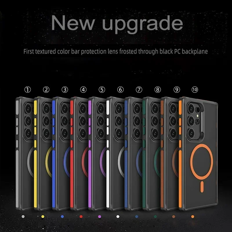Magnetic Shockproof Matte Translucent Phone Case with Magsafe Wireless Charging Compatibility