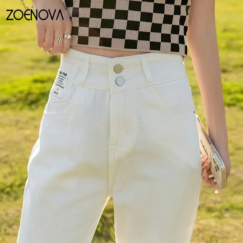 ZOENOVA 여성용 와이드 레그 청바지, 얇은 2023, 하이 웨이스트, 스트레이트, 루즈, 레트로 워싱 데님, 모핑 바지, 봄, 가을 룩, 신상