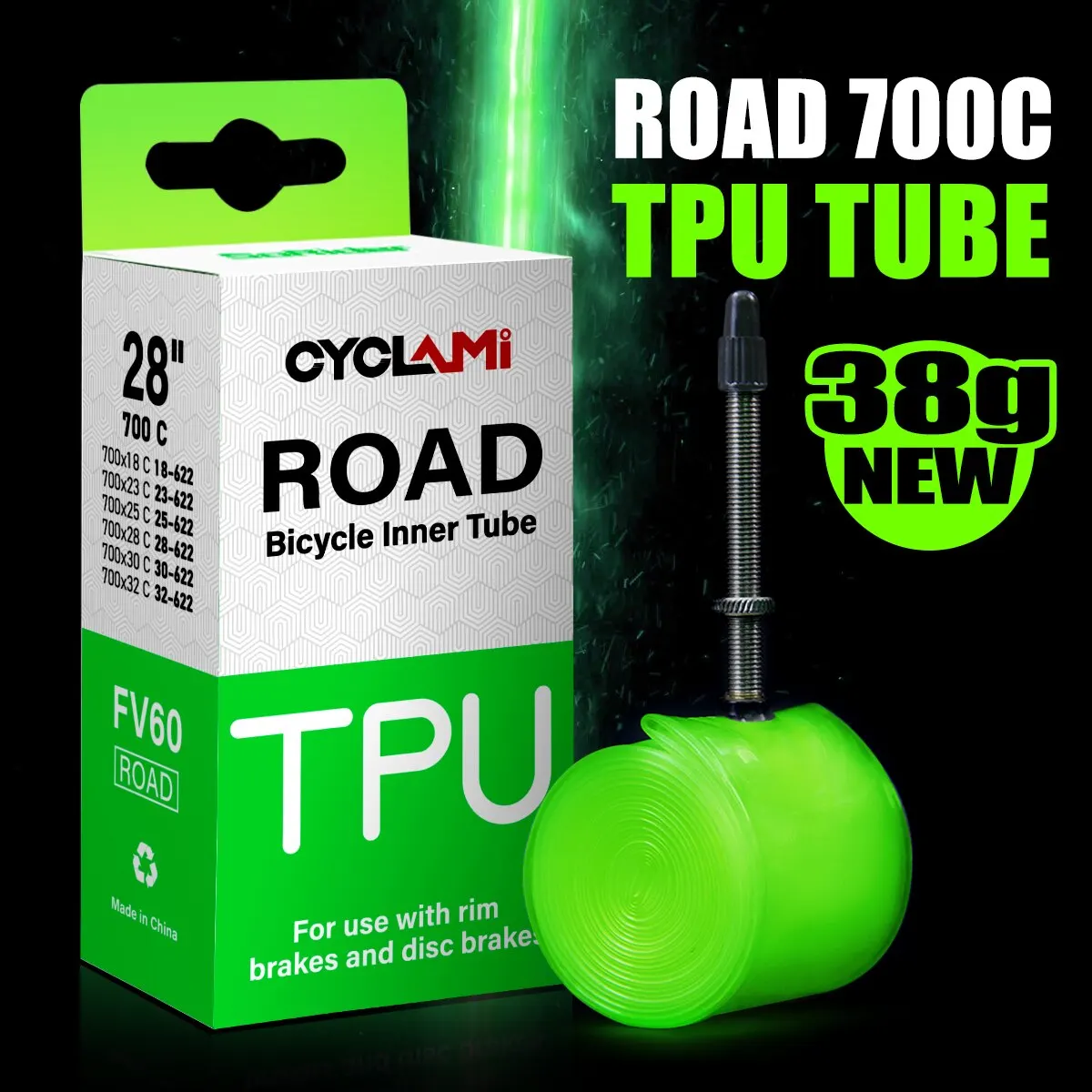 Ultralight Bike Inner Tube 700C 18 25 28 32 Road Bicycle TPU