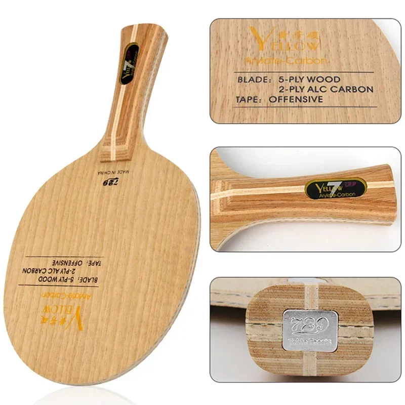 Table Tennis Blade 729 Friendship Yellow ALC 5 Wood 2 Arylate Carbon Blue ALC Offensive