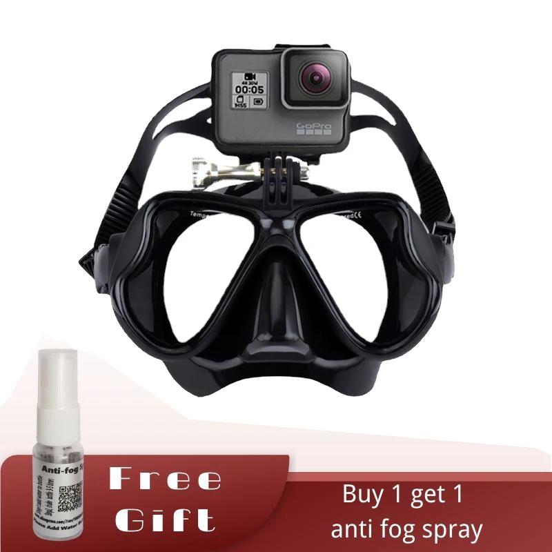 Myopia Diving Mask Holder For GoPro  googles silicone glasses  Tempered Glasses Lens with Antifog Spray