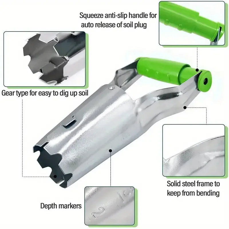 Agricultural Seedling Tube Transplanter Garden Handheld Planting Machine Parts Flower Transplanting Extractor Tool Lawn mowing