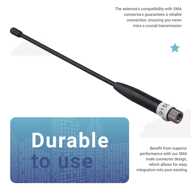 B49C 3X 915Mhz 안테나 8Dbi 이득 장거리 소프트 휩 안테나, Meshtastic용 Omni SMA