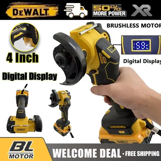 Meuleuse d'angle sans fil DeWALT 4 pouces à affichage numérique, outil de polissage et de découpe électrique, batterie 20V 18V 1
