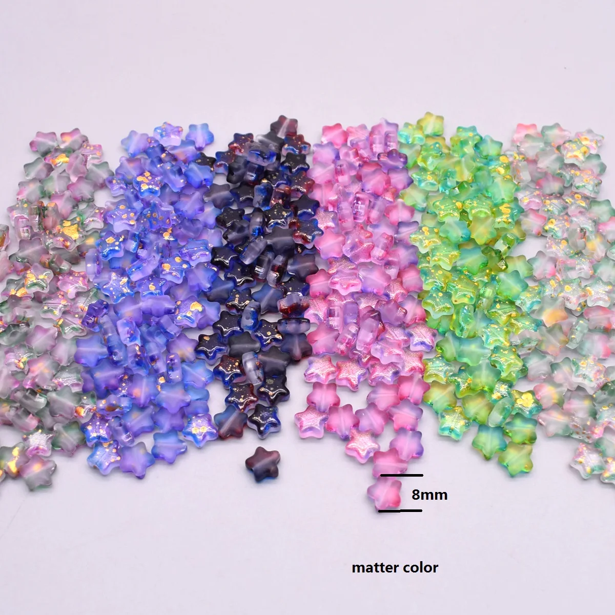 50 Stück 8mm Mischfarbige Stern-, Elefanten-, Fisch-, Mond- und Blumenperlen aus tschechischem Glas für Schmuckherstellung, DIY-Zubehör, handgefertigt – Detail 1