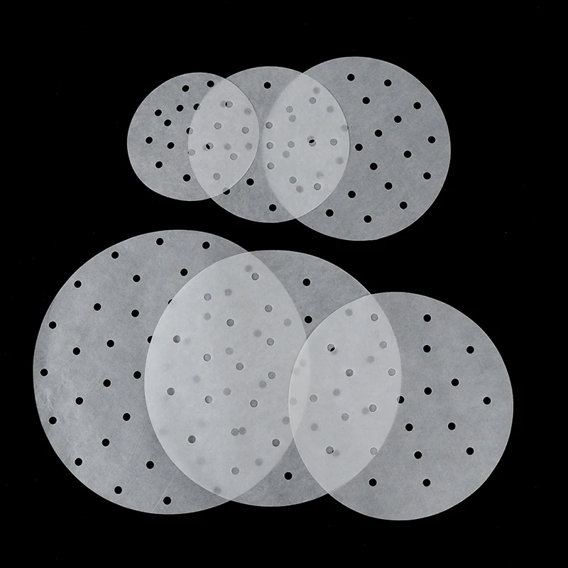 50pcs 5/6/7/8/9/10 Inches Bamboo Basket Round Non Stick Steamer Paper Kitchen Cooking Bamboo Steamer Dim Sum Paper bamboo steamer paper
