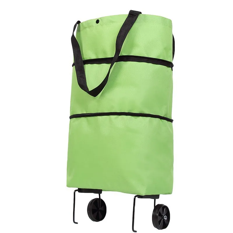 Portable Grocery Cart Folding Shopping Cart Portable Home with Wheels Delivery Small Trailer Kitchen