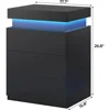 Nightstands Set of 2, Charging Station and Sliding Top, Bedside Table with Power Outlets & Drawers,  Nightstands 5