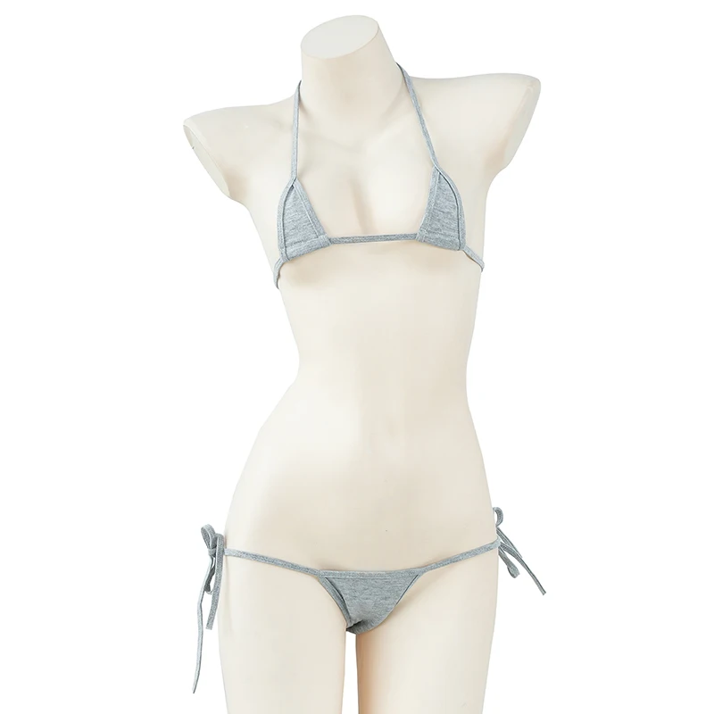 Strappy Halterneck Bikini Set Women with Hooded Long Sleeve Sweater Jacket Three Point Swimsuit Underwear