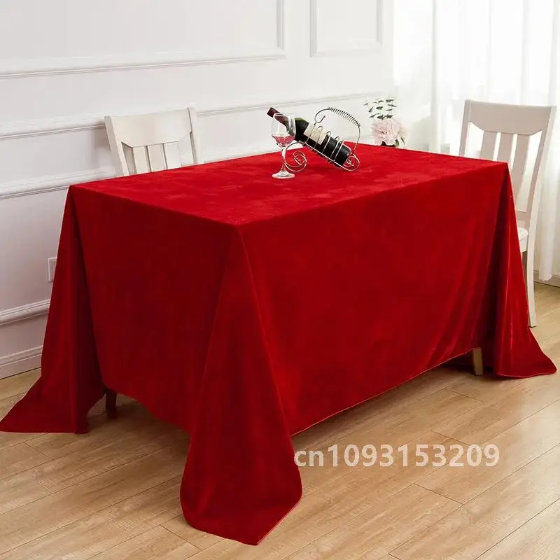 Rectangle Tablecloth Gold Velvet Table Cloth Overlays Wedding Baby Shower Birthday Christmas Banquet Decor for Home Dining Table