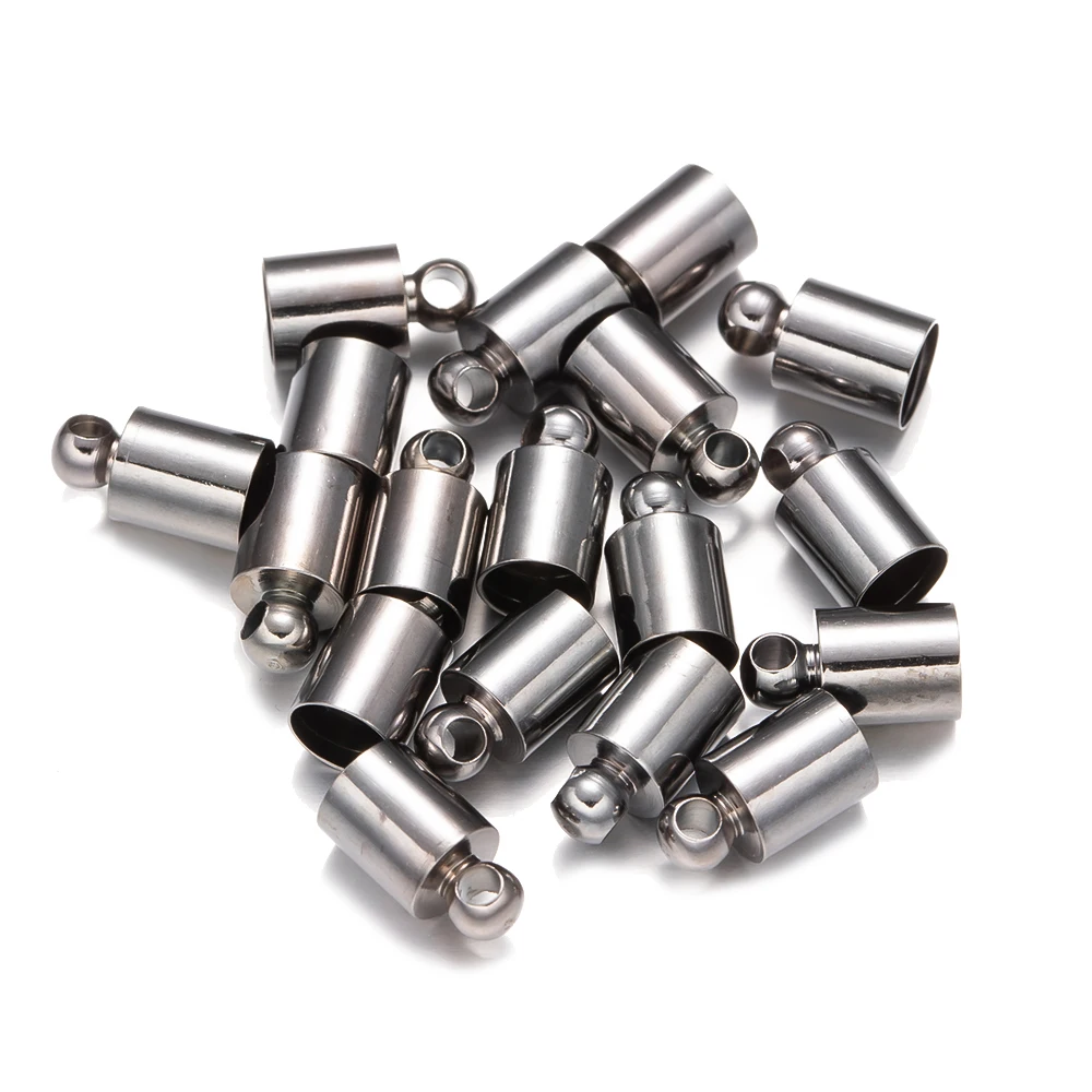 50 Stück Kupfer Quaste Lederband End Crimp Cap Bead Verschlüsse End Tip Cap Anschlüsse DIY Halskette Schmuckherstellung Zubehör – Detail 2