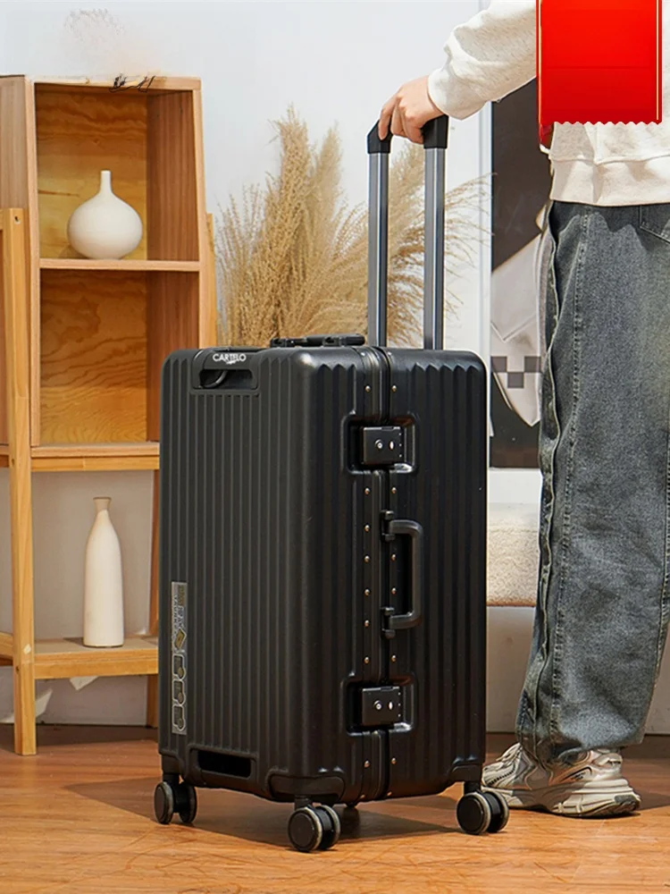 Cartile Crocodile Luggage Men's Aluminum Frame 20-Inch Boarding