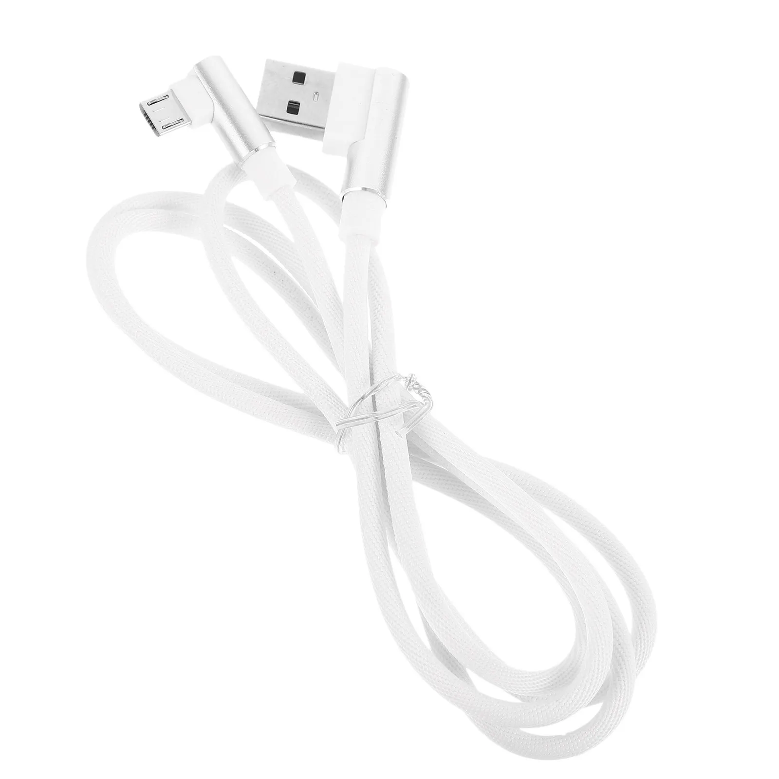 1M 마이크로 USB 케이블 직각 커넥터 나일론 코드 고전력 충전 범용 고속 데이터 전송