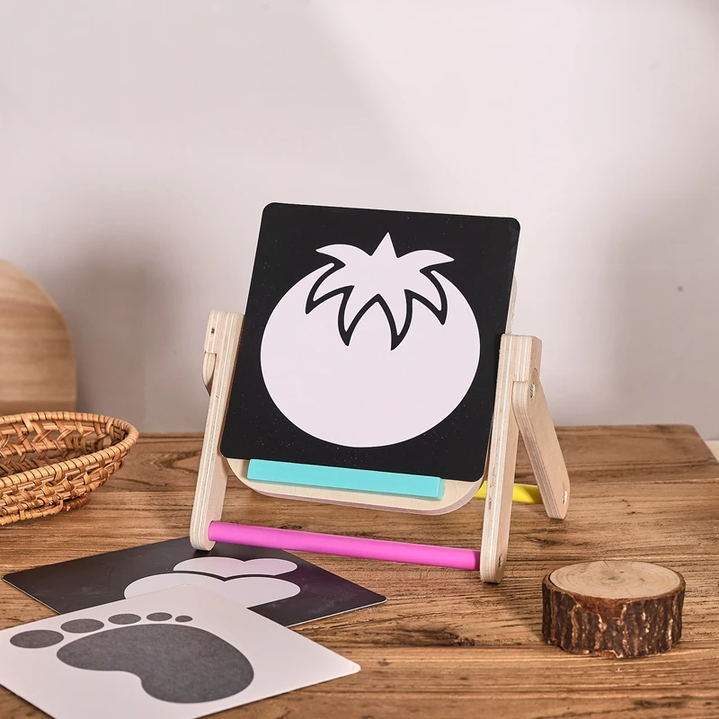 Schwarz-Weiß-Neugeborenen-Spiegels pielzeug Baby-Bauch Zeit für Babys Montessori-Entwicklung kriechen kontrast reiche Aktivität sensorisches Spielzeug – Detail 6