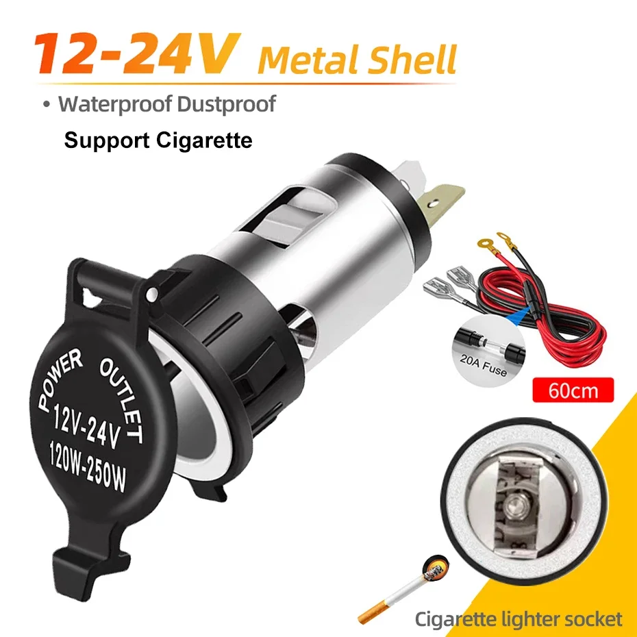 YONGMING Adattatore Accendisigari Auto 4 In 1 - 75W, 2 USB + Type-C PD 30W, QC 3.0, LED