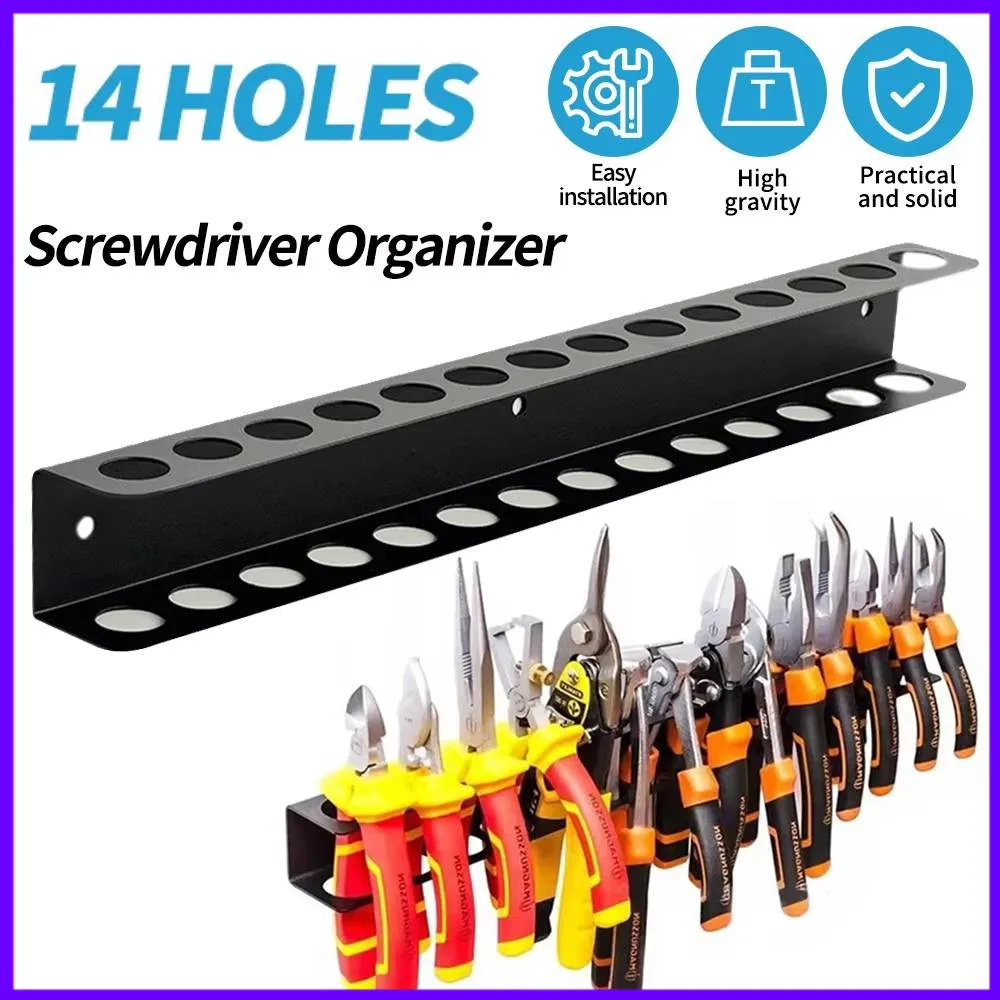 Screwdriver Organizer Wall Mount Tool Holder 14-Slot Storage Base Stand for Hex Cross RC Tools Garage Workshop Organization tool organizer screwdriver organizer