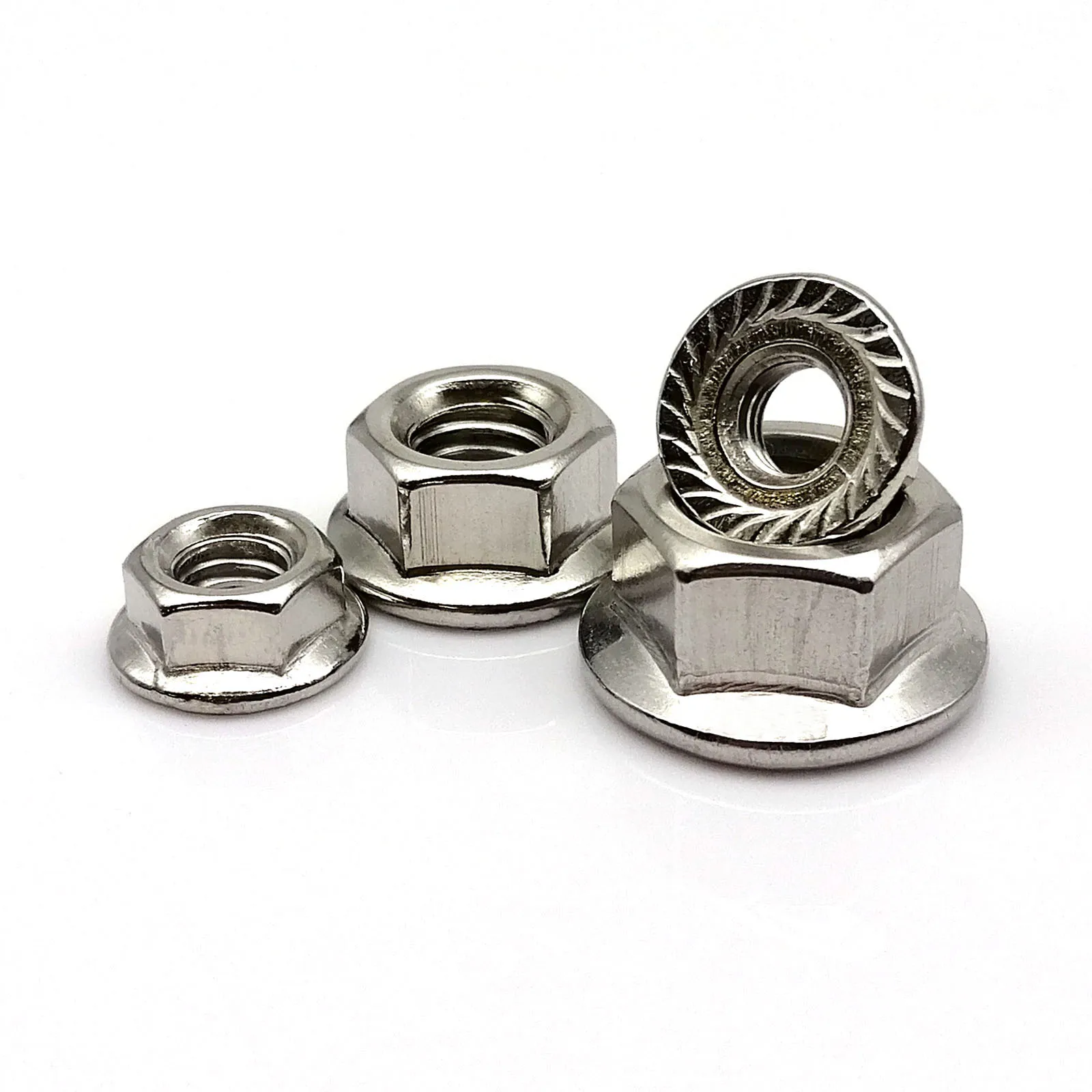 Flange Nut 110pcs/Box Hex Hexagon Serrated Spinlock Lock Nut Set Mix Size M3 M4 M5 M6 M8 Assortment Kit Stainless Steel