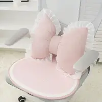 Pink Bow-shaped Pillow Ruffle Lace Decor Plush PP Cotton Filling Pillow Bed Couch Sofa Support Pillow Car Seat Companion Pillows 2