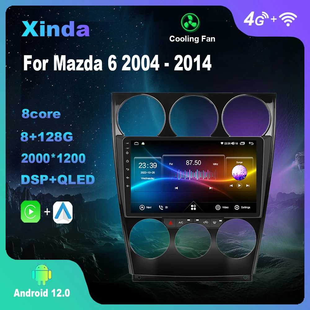 

Android 12.0 For Mazda 6 2004 - 2014 Multimedia Player Auto Radio GPS Carplay 4G WiFi DSP Bluetooth