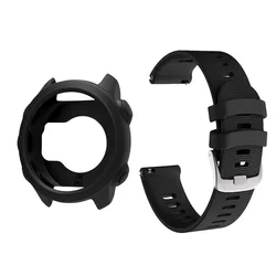 Silicone Replacement Bands and Soft Protective Case Cover (Black)