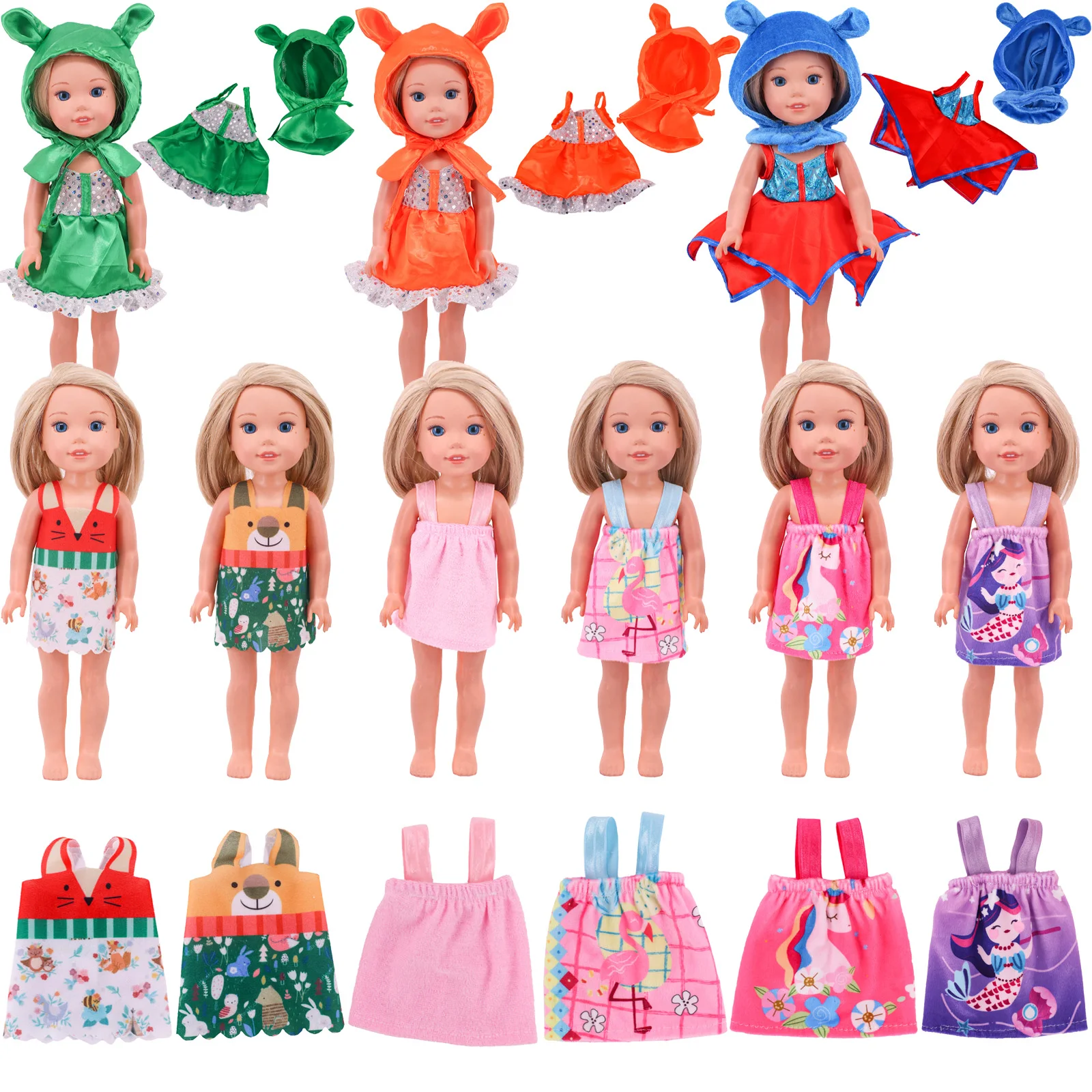 New Doll Dress Fashion Popular Hooded&Suspender Skirt For 14.5Inch Wellie Wisher&Paola Reina Doll Clothes AccessoriesGirl's Gift 11 styles skirt doll clothes accessories 5 cm doll shoes for 14 5 inch wellie wisher