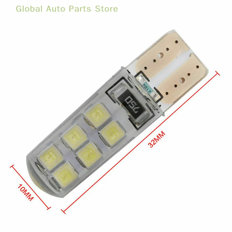 10X Xenon White T10 W5W 12-Smd 2835 Led Canbus Kit Lampadine In Silice Senza Errori