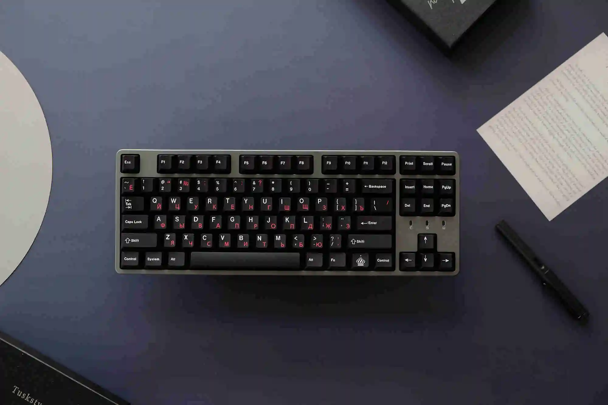Teclado Russo para Teclado Mecânico Preto Vermelho Perfil Cereja Pbt Dye-sub Inglês Layout Faça Você Mesmo Ikbc Personalizar 134 Chaves - Imagem 6