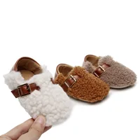 INS Style Baby Boys Girls First Steps Walking Shoes Plush Thickened Soft Warm Winter Autumn Footwear Fashion Shoes 1