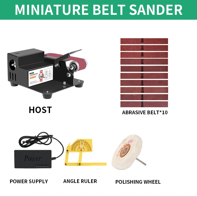 

Desktop Grinder Miniature Small Belt Machine Metal Mini Electric DIY Polishing Machine Sharpener Artifact Blade Machine
