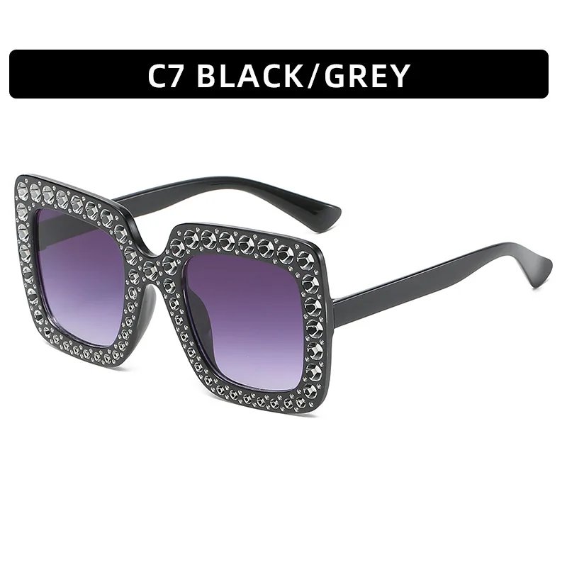 oversized sunglasses Retro Oversize Mosaic Star Sunglasses Women 2022 Cute Sexy Model Catwalk Style Sun Glasses Ladies Fashion Decoration Eyewears UV rectangle sunglasses Sunglasses