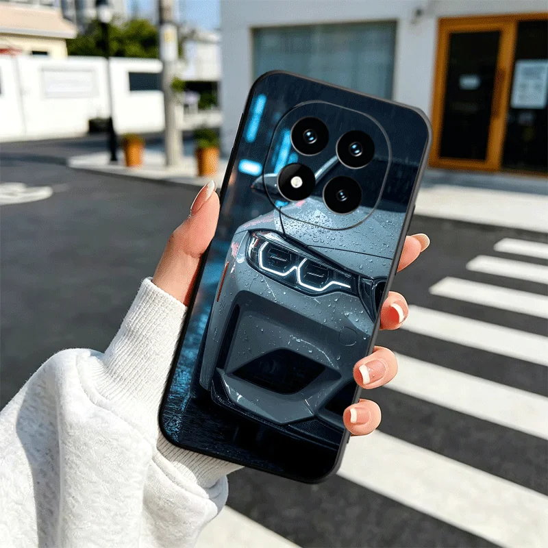 Vibrant Blue Red Car Design Soft Phone Case - Black Cover Back Shell