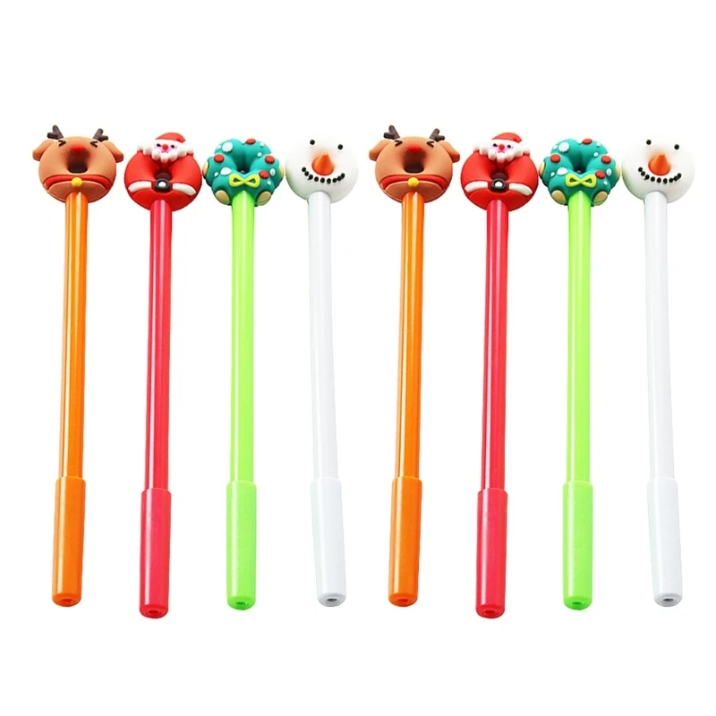 Pack of 8 Christmas Theme Gel Pen Cartoon Gel Pen Funny Writing Pen Christmas Gift for Student Boy Girl Class Dropship first class trouble christmas pack pc