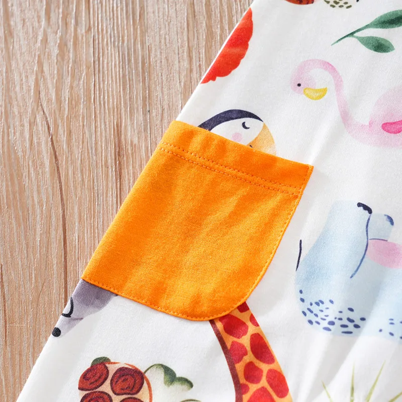 Summer Newborn Boys And Girls Cute Cartoon Animal Print Comfortable Casual Sleeveless Baby Bodysuit 6