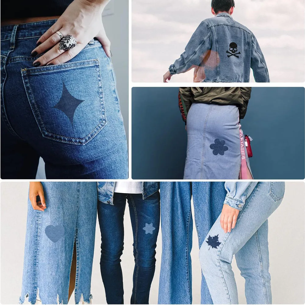 1.5 Meters Iron on Patches Denim Patches Kit for Inside Jeans Clothing Repair Mending Jeans Trousers Fabric Denim Craft