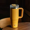 Tyeso 900/1200ML Tumbler Bottle Stainless Steel Car Mug With Handle Straw Thermal Iced Travel Vacuum Insulated Coffee Hot Cup 5