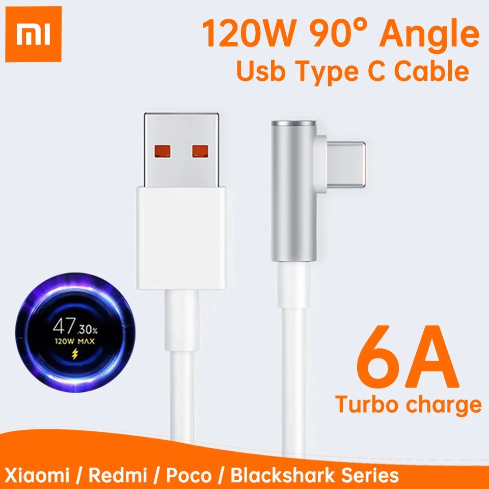 Original Xiaomi 120w 6a Usb Type C Cable 90 Degree Original 120w Usb