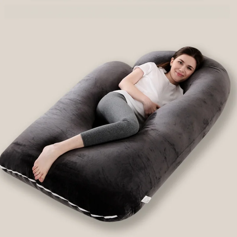 Washable J-Shaped Pregnancy Pillow for Side Sleeping Maternity Body Pillow with Back&Belly Support Cooling Summer Sleep Comfort